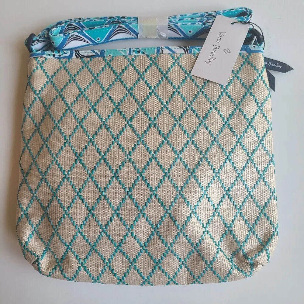 Vera Bradley Beach Crossbody Go Fish Blue Adjustable Strap Purse Summer Tropical